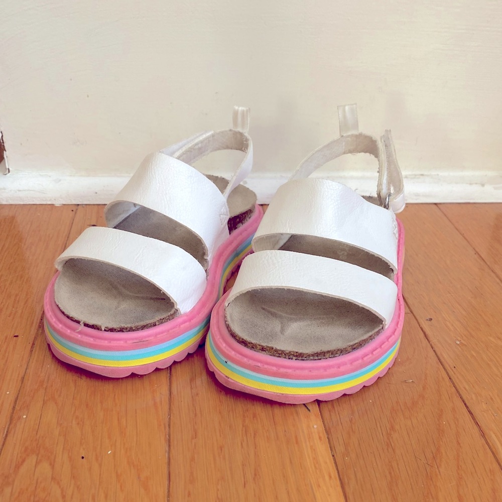 Carters Toddler Girls Sandals Size 6 & 7 White, Pink, Straps, Light Up, Unicorns - Picture 5 of 7